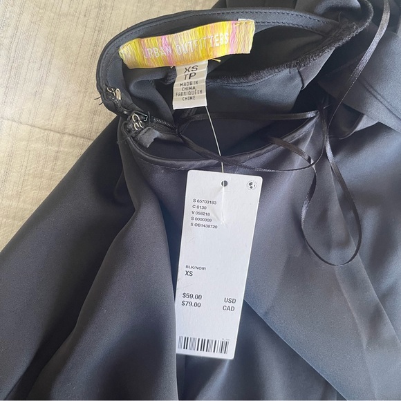 Urban Outfitters Black Satin Halter Mini Dress - Picture 5 of 5
